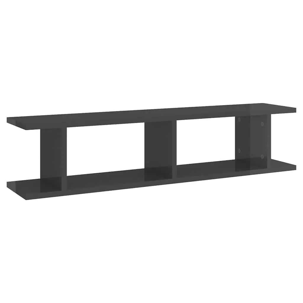 Wall Shelves Grey Floating Cube 90 x 18 x 20 cm Engineered Wood 2 Pieces