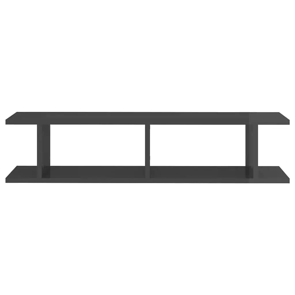 Wall Shelves Grey Floating Cube 90 x 18 x 20 cm Engineered Wood 2 Pieces