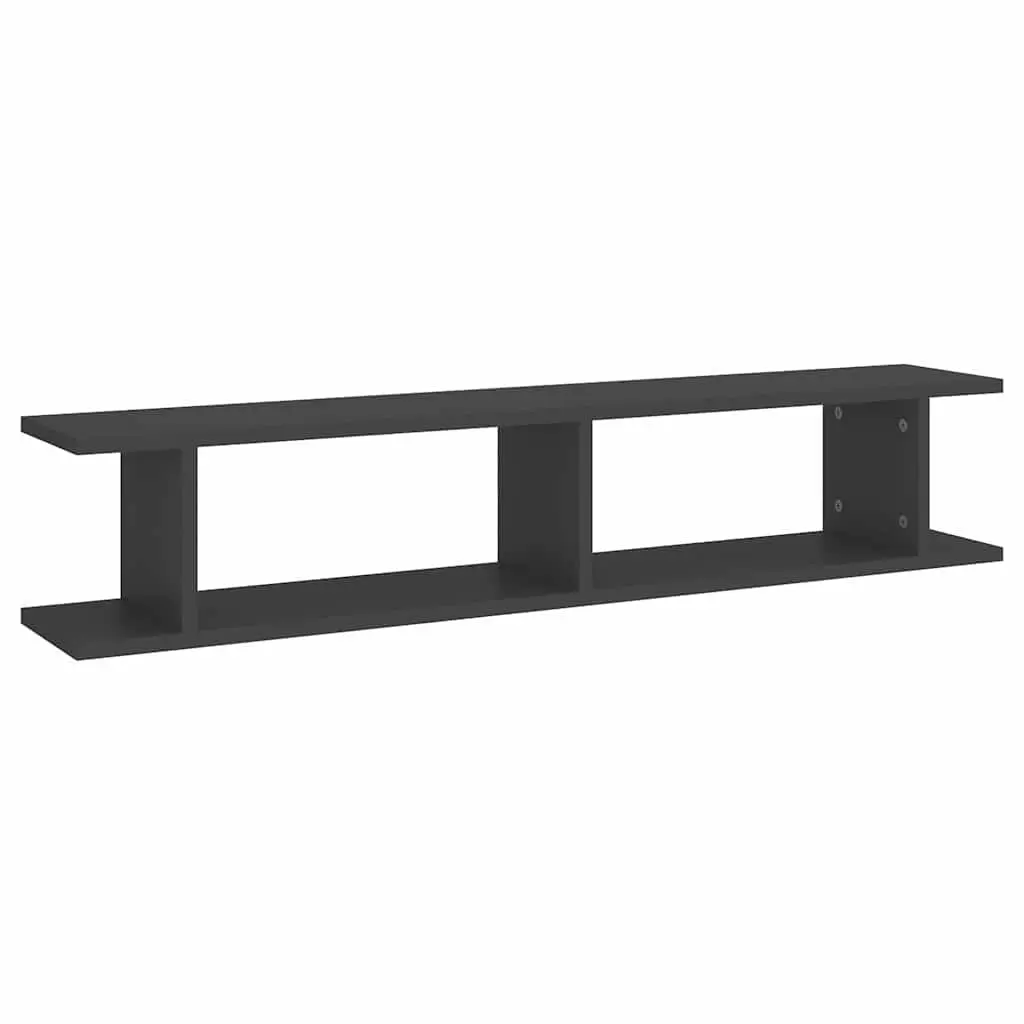 Wall Shelves Grey Floating Cube 105 x 18 x 20 cm Engineered Wood 2 Piece
