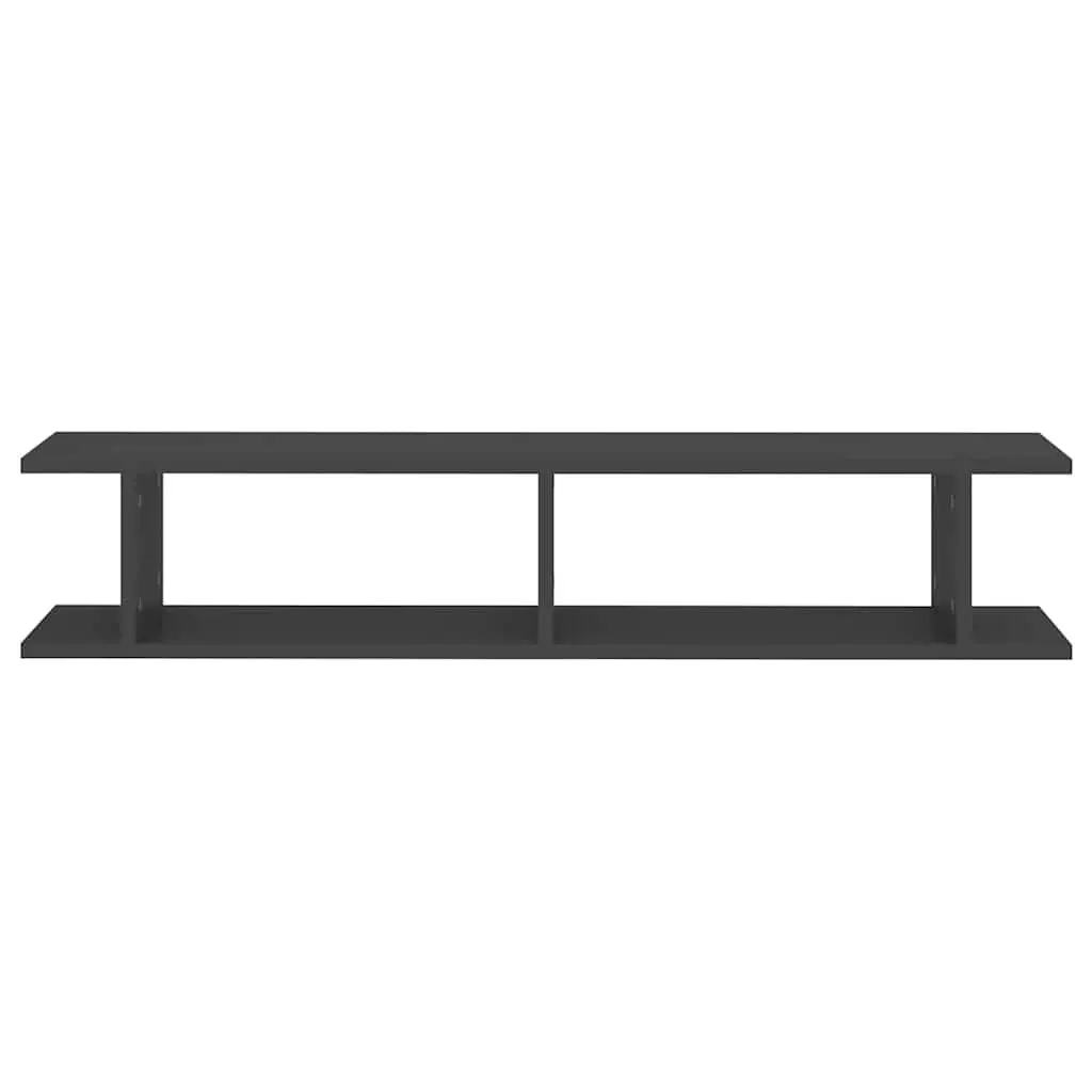 Wall Shelves Grey Floating Cube 105 x 18 x 20 cm Engineered Wood 2 Piece