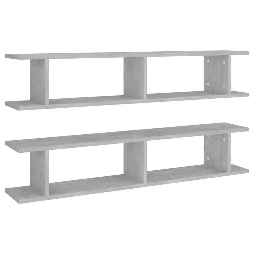Wall Shelves Grey Cube Display Floating Storage 105 x 18 x 20 cm Engineered Wood 2 Piece