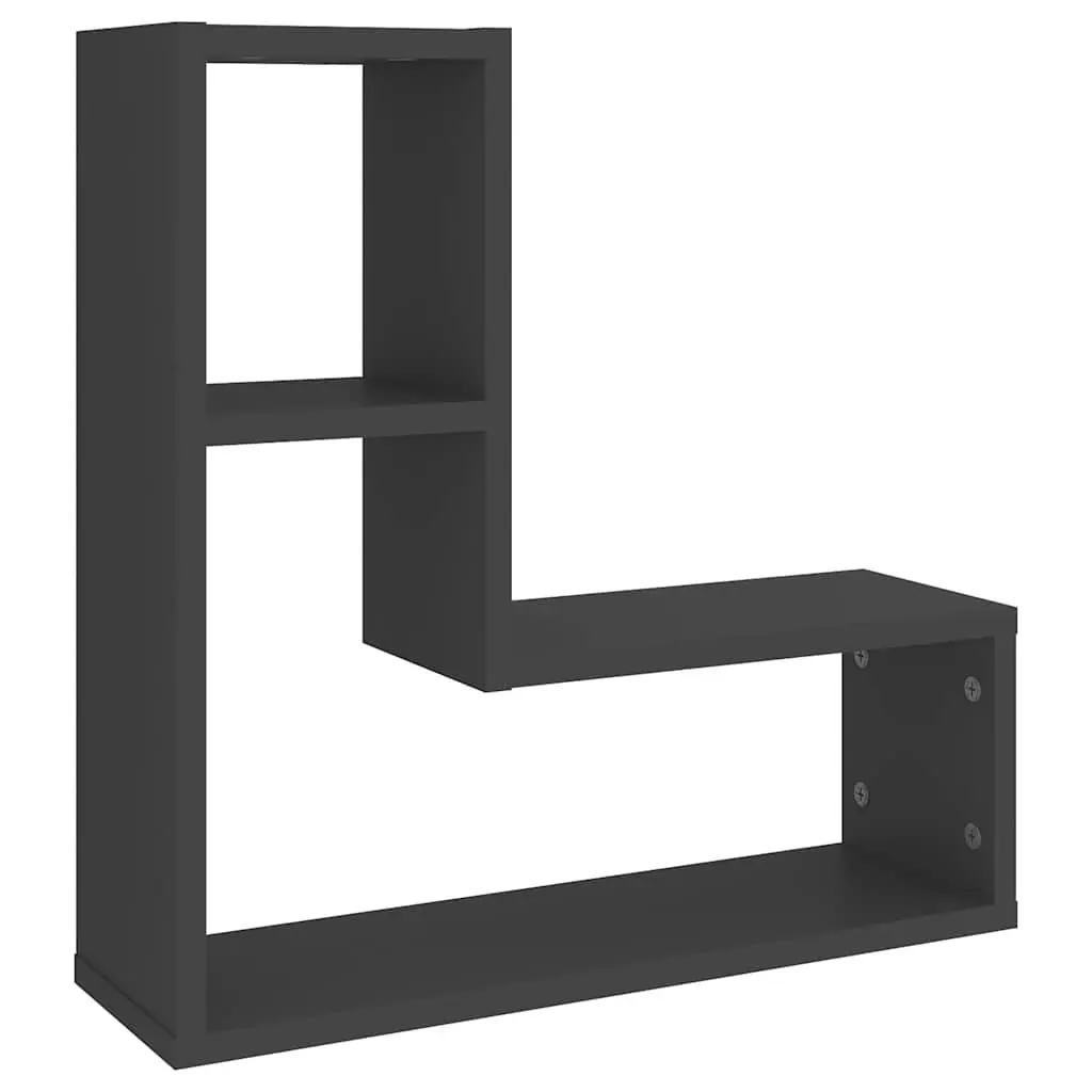 Wall Shelves Grey Cube Floating Display Storage 50 x 15 x 50 cm Engineered Wood