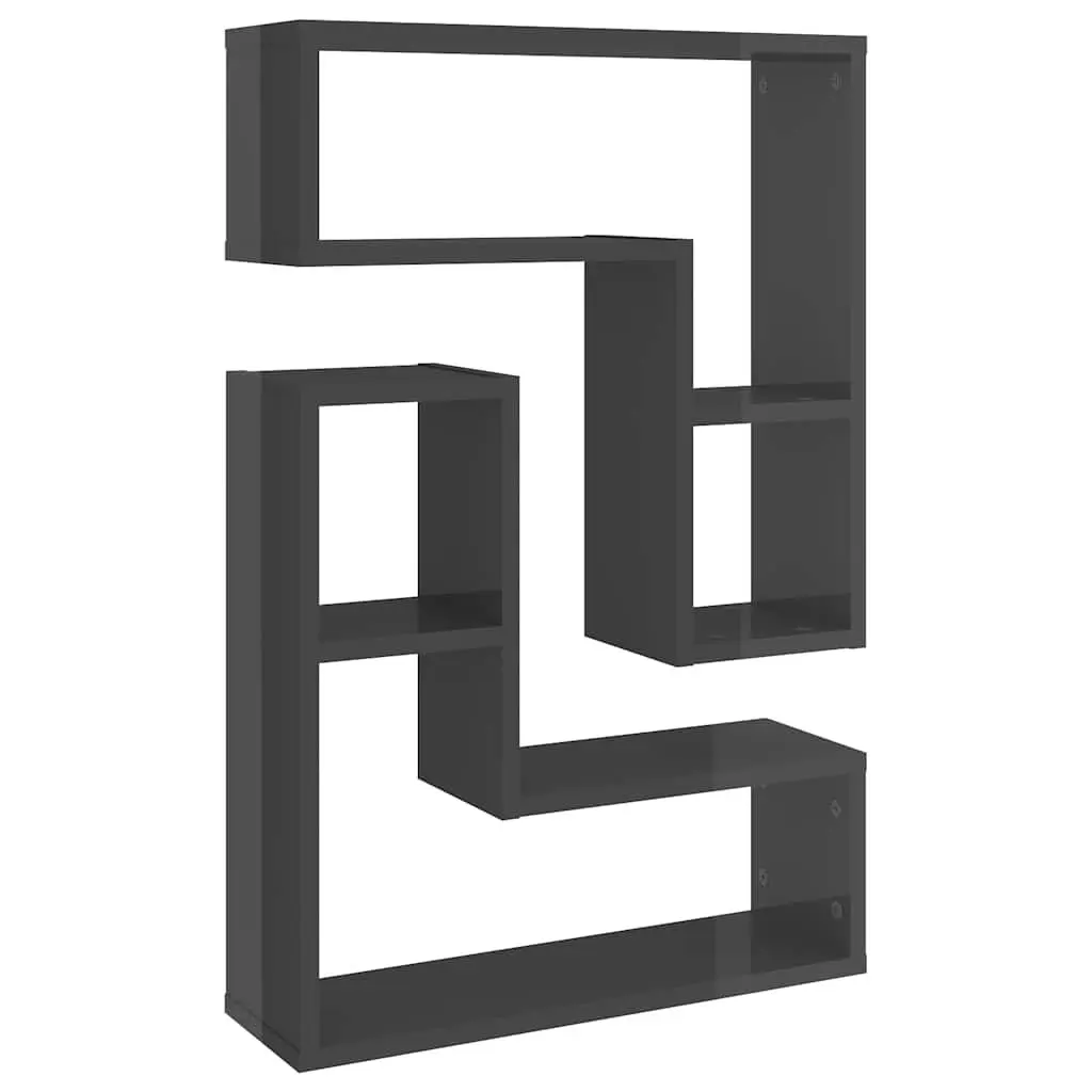 Wall Shelves Grey Cube Display Storage 50 x 15 x 50 cm Engineered Wood 2 Piece