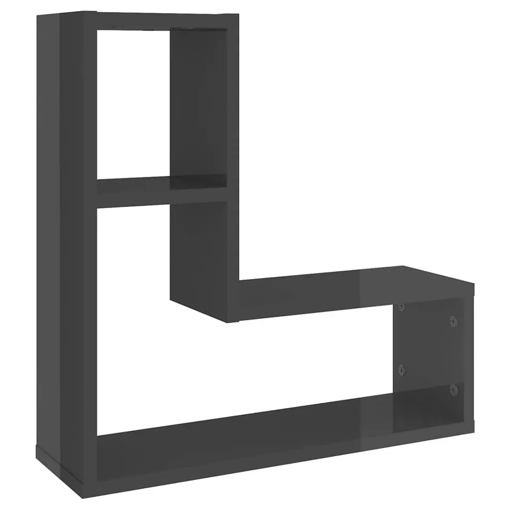 Wall Shelves Grey Cube Display Storage 50 x 15 x 50 cm Engineered Wood 2 Piece