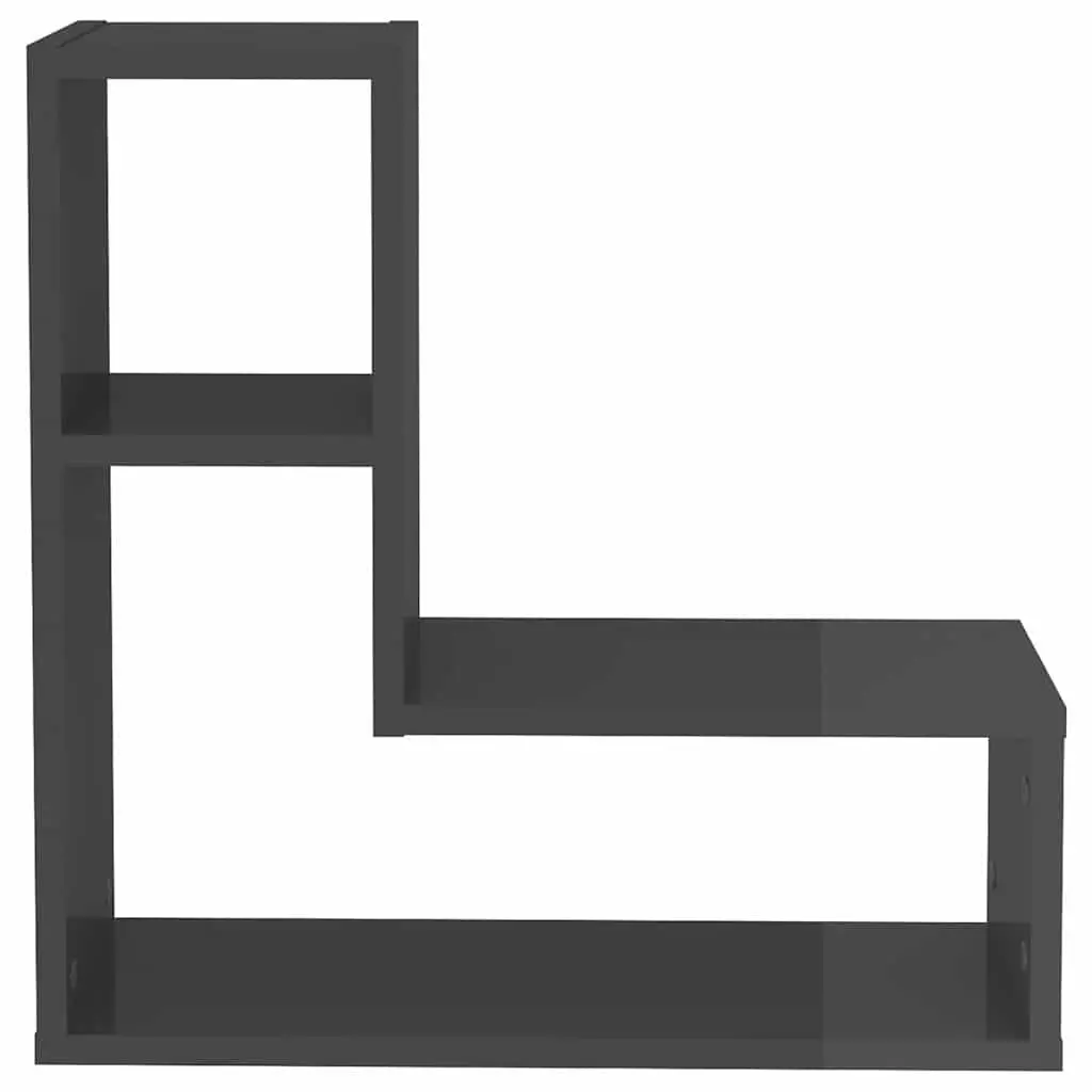 Wall Shelves Grey Cube Display Storage 50 x 15 x 50 cm Engineered Wood 2 Piece