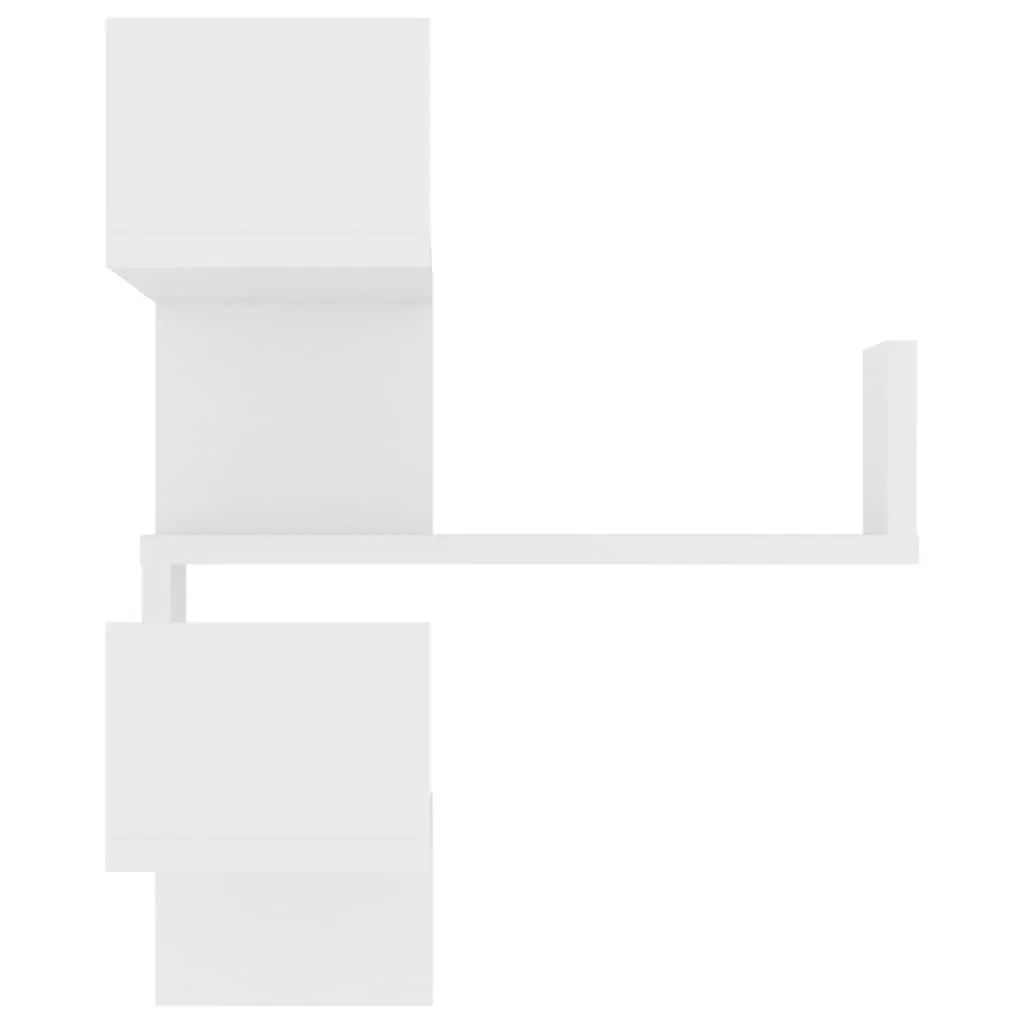Wall Corner Shelf White Engineered Wood 40 x 40 x 50 cm Storage Display Unit Home Decor Living Room