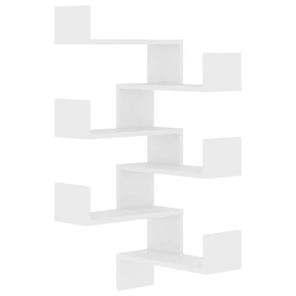 Wall Corner Shelves White 40 x 40 x 50 cm Engineered Wood 2 Pieces