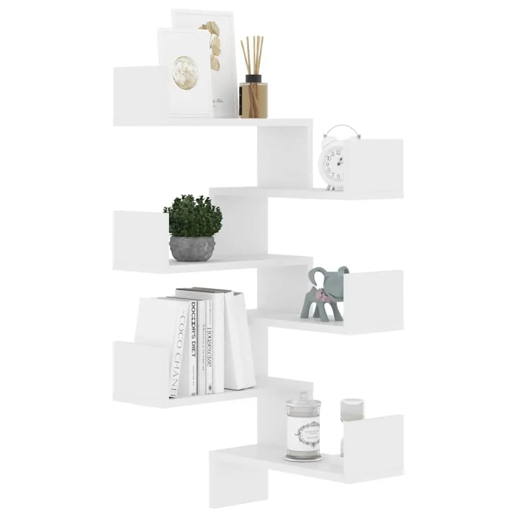 Wall Corner Shelves White 40 x 40 x 50 cm Engineered Wood 2 Pieces