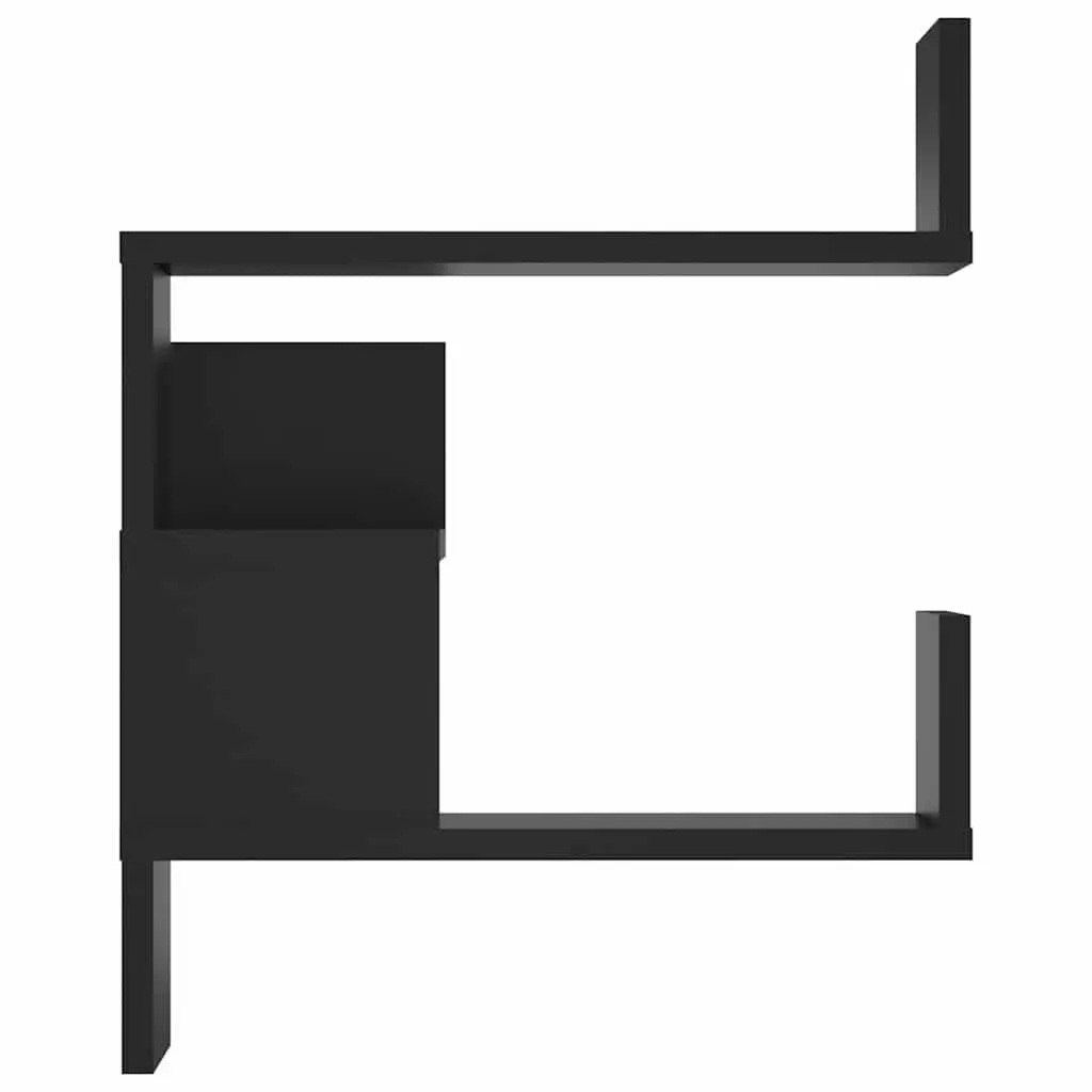 Wall Corner Shelves Black 40x40x50 cm Engineered Wood 2 Piece Storage Display Floating Shelf