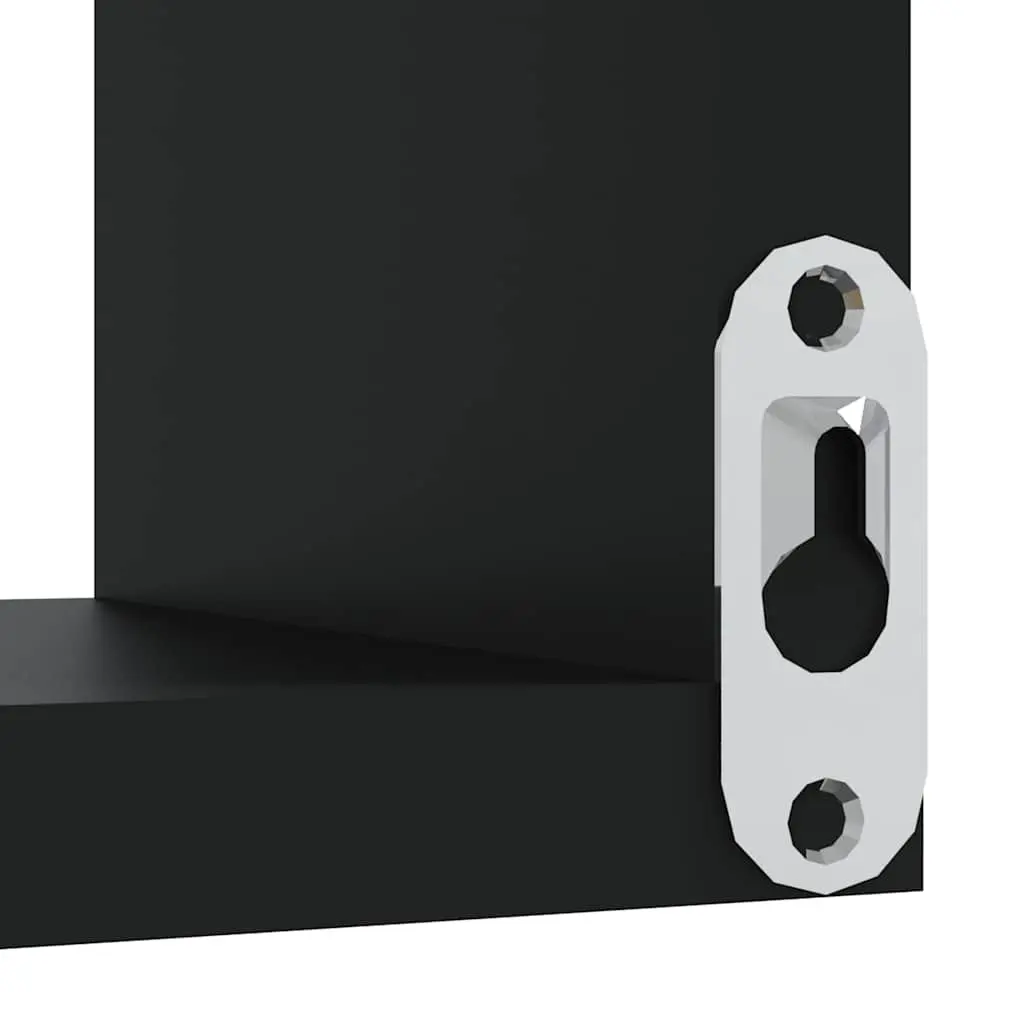 Wall Corner Shelves Black 40x40x50 cm Engineered Wood 2 Piece Storage Display Floating Shelf
