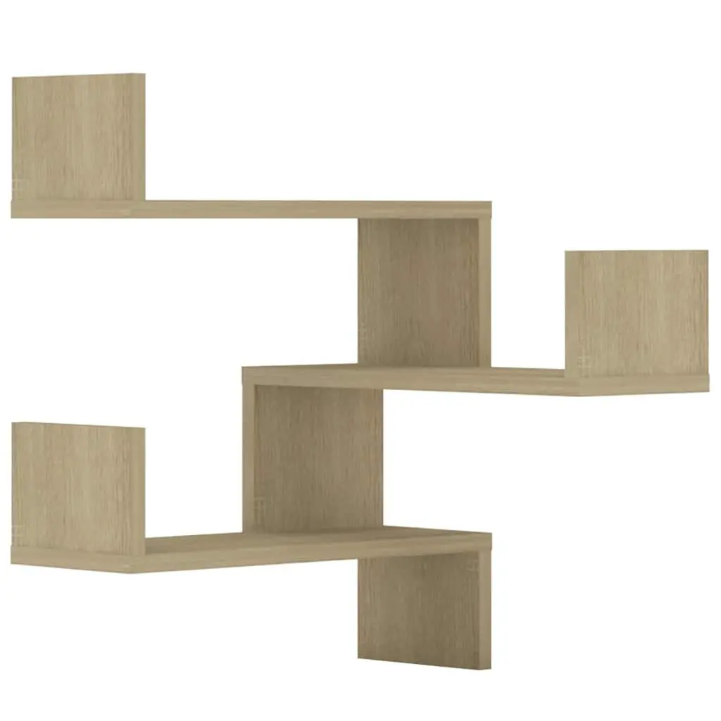Wall Corner Shelves Brown Engineered Wood 40x40x50 cm Display Storage 2 Piece