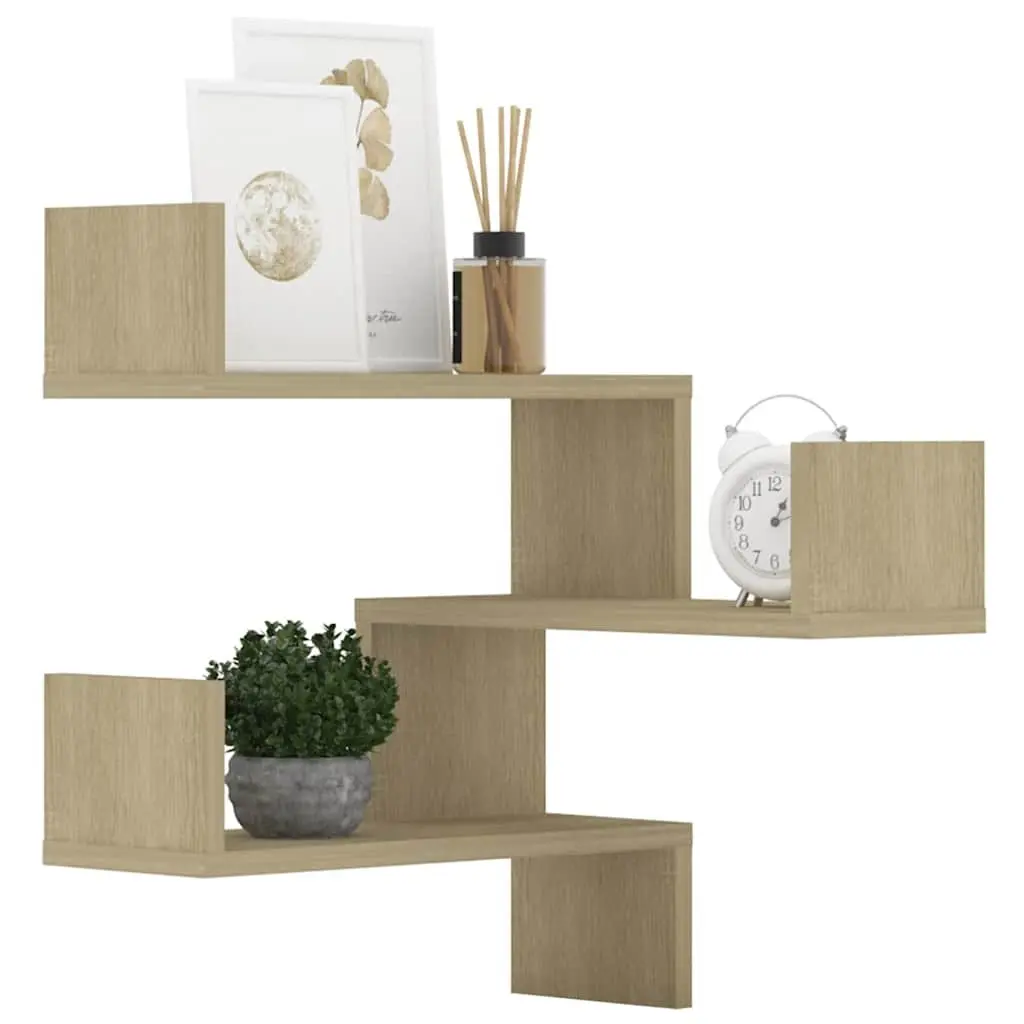 Wall Corner Shelves Brown Engineered Wood 40x40x50 cm Display Storage 2 Piece