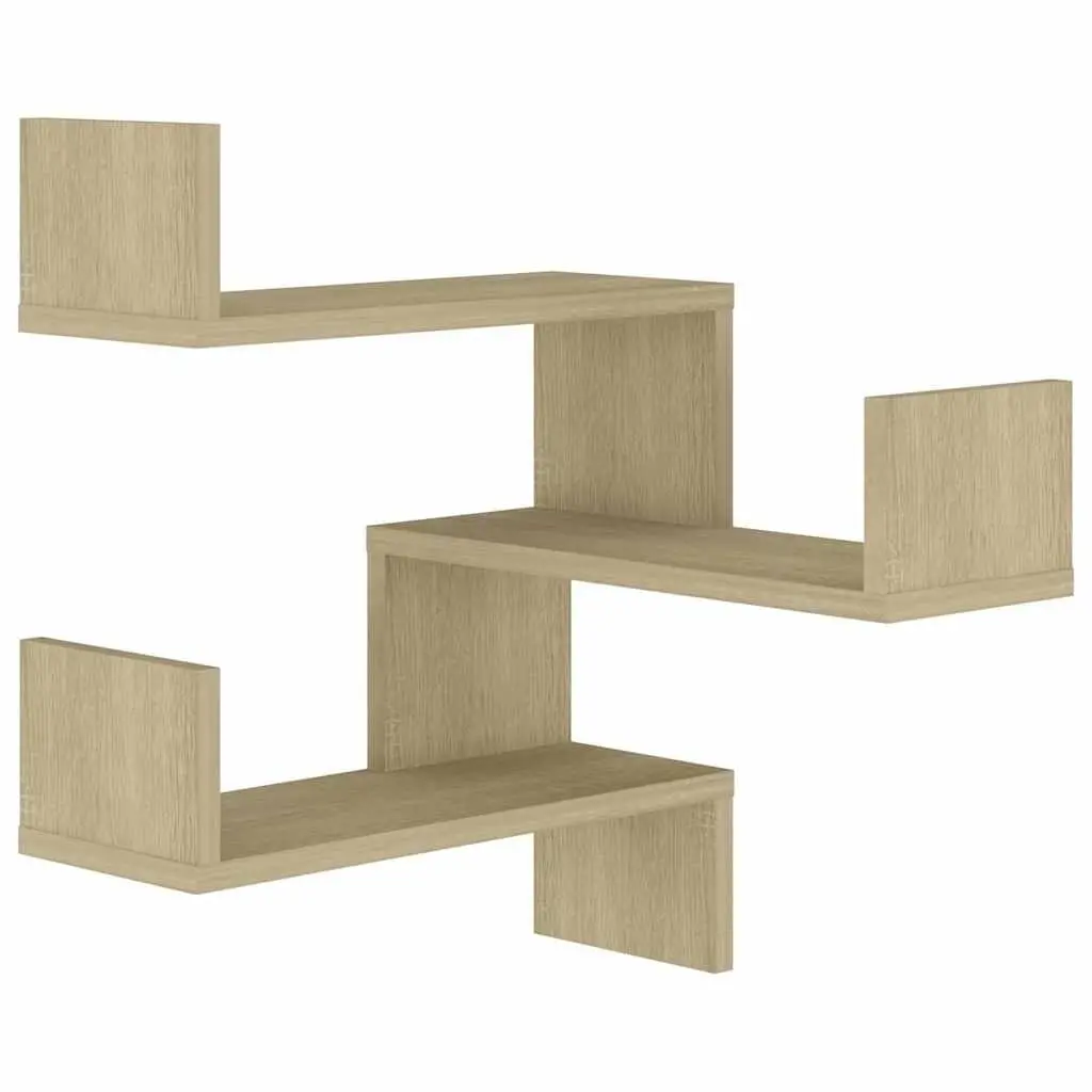 Wall Corner Shelves Brown Engineered Wood 40x40x50 cm Display Storage 2 Piece