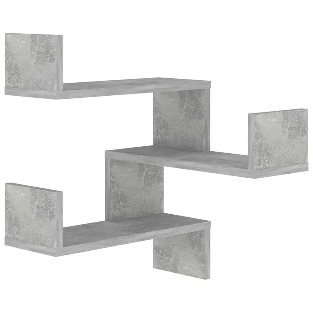 Wall Corner Shelves Grey 40x40x50 cm Engineered Wood 2 Pieces Display Storage