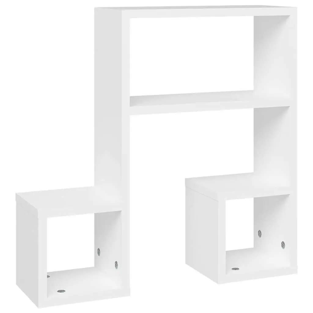 Wall Shelves Music Note Design White 50x15x50 cm Set of 2 Display Storage