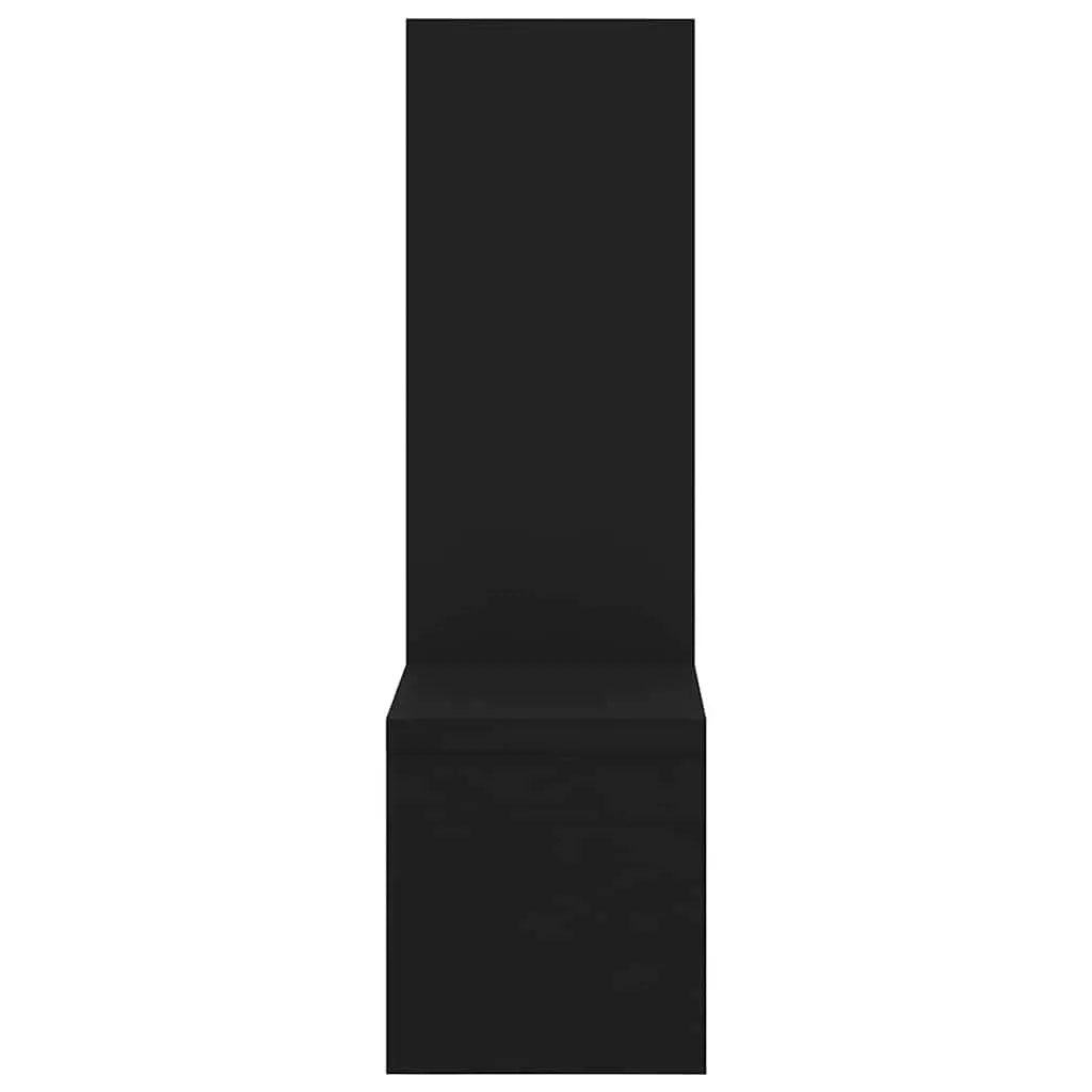 Wall Shelves Music Note Design Black 50x15x50 cm Set of 2 Floating Storage