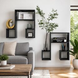Grey Music Note Design Wall Shelves for Cozy Spaces