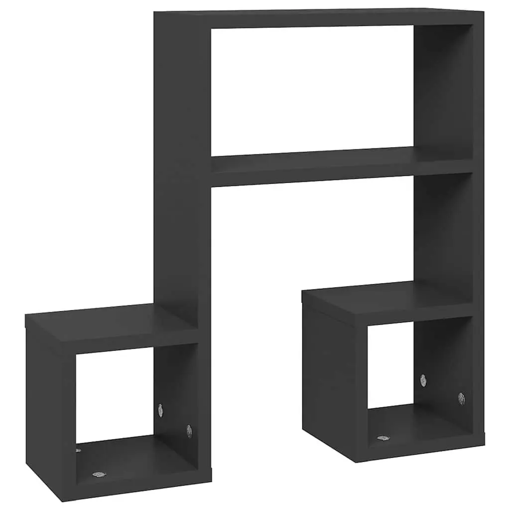 Music Note Wall Shelves Grey 50L x 15W x 50H cm 2 pcs Open Compartment Storage Display для Living Room Bedroom