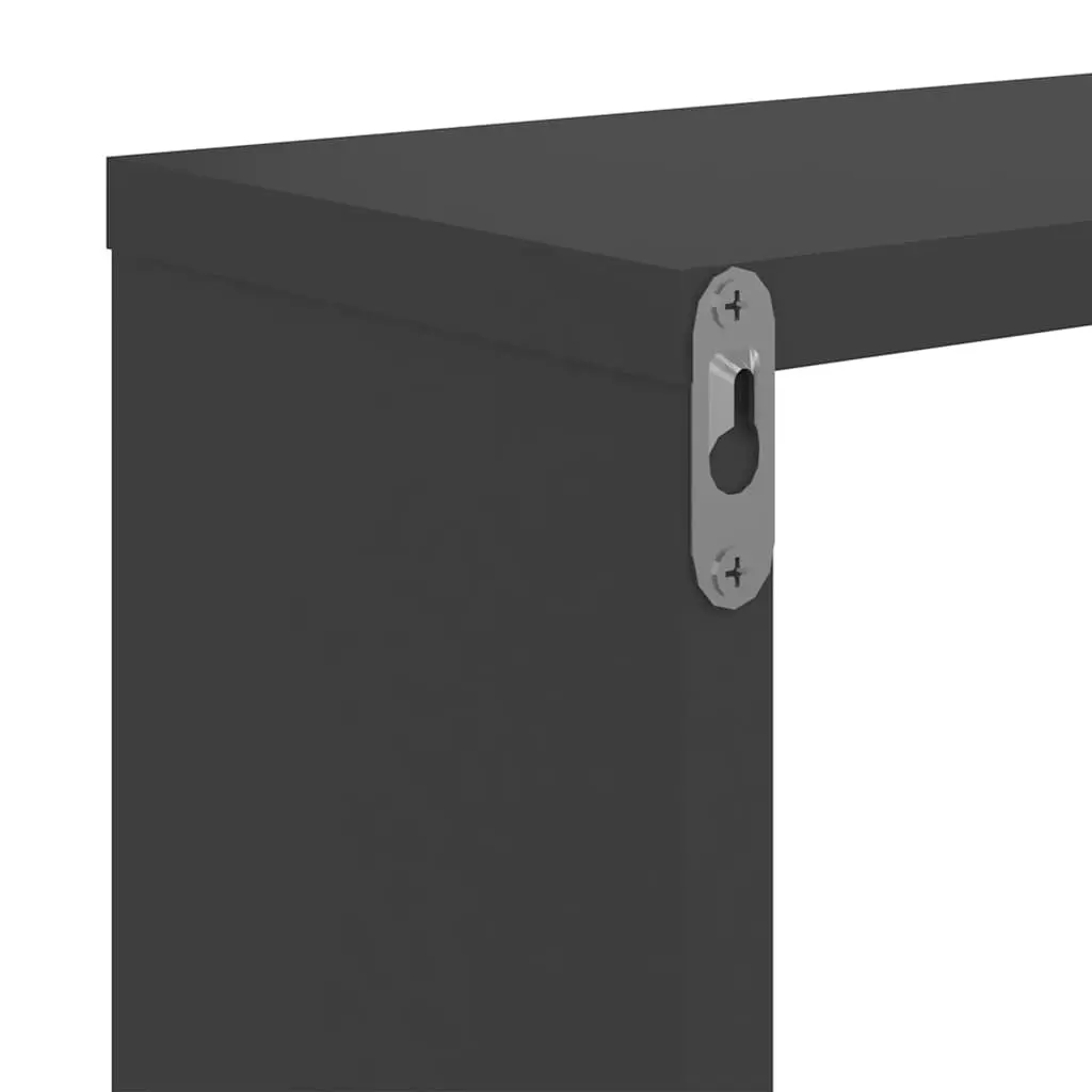 Music Note Wall Shelves Grey 50L x 15W x 50H cm 2 pcs Open Compartment Storage Display для Living Room Bedroom