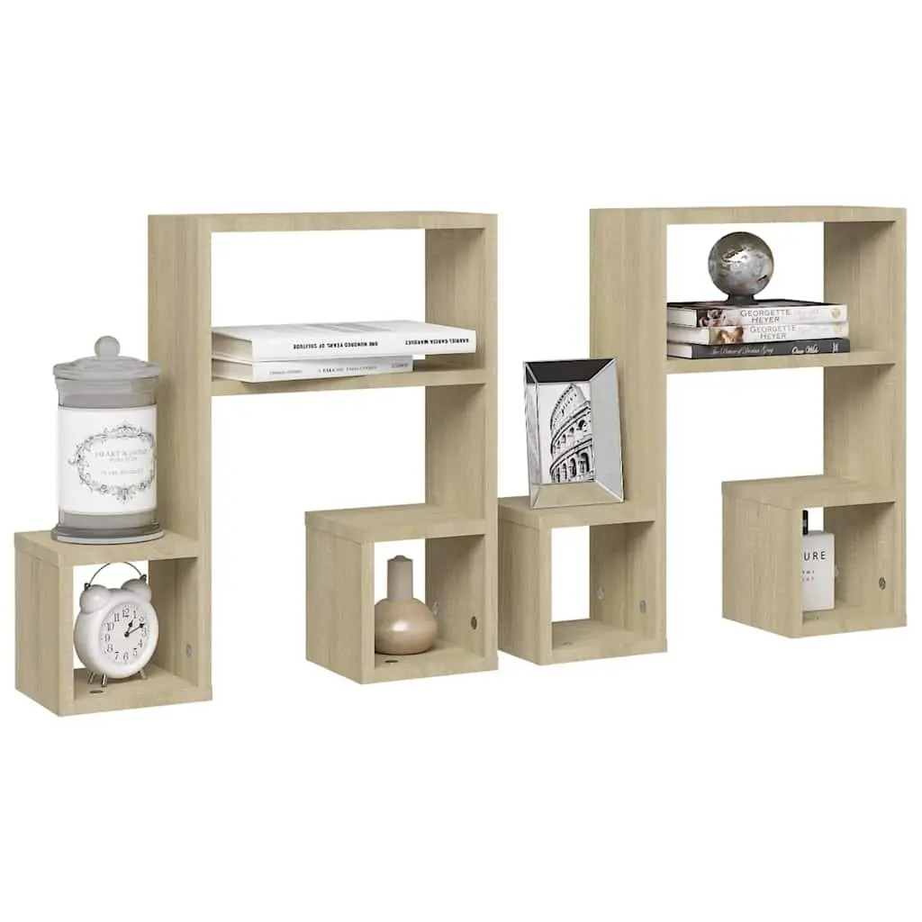 Wall Shelves Music Note Shape Brown 50 x 15 x 50 cm Engineered Wood 2 Pieces