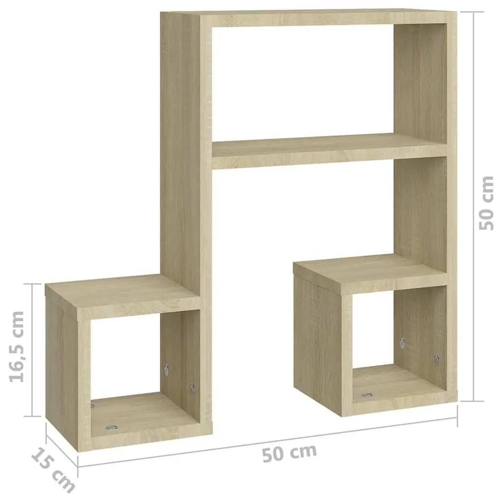 Wall Shelves Music Note Shape Brown 50 x 15 x 50 cm Engineered Wood 2 Pieces