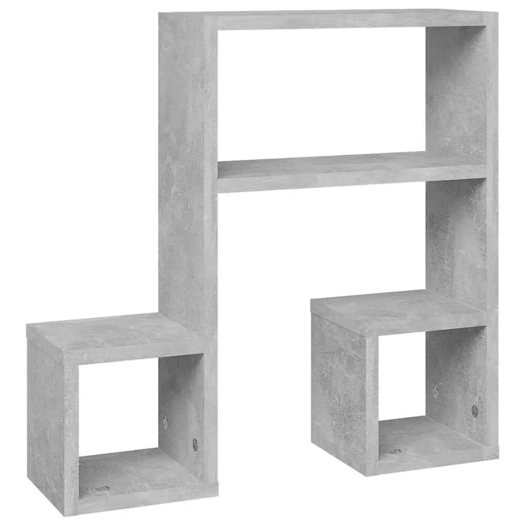 Wall Shelves Music Note Design Grey Set of 2 Hanging Floating Bedroom Living