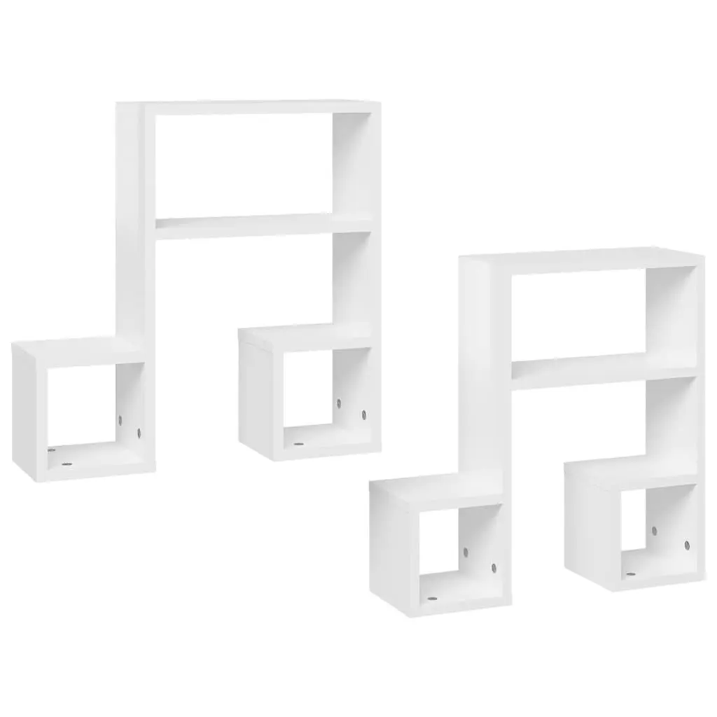 Wall Shelves Music Note Shape White 50x15x50 cm Engineered Wood Set of 2