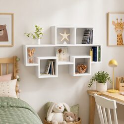 White Car-Shaped Wall Shelf for Stylish Storage