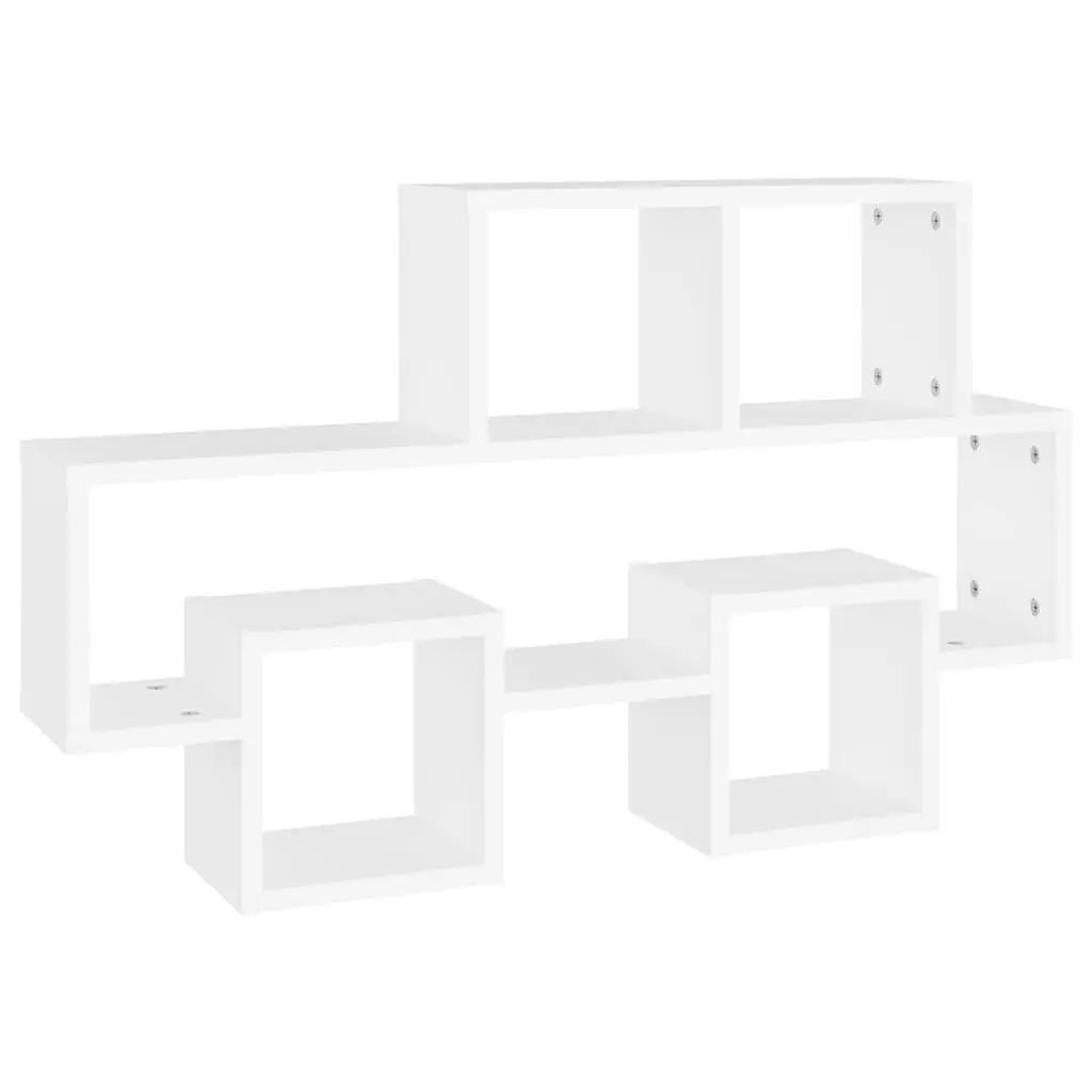 Car-Shaped Wall Shelf White Engineered Wood 82 x 15 x 51 cm Storage Organiser Hanging Display Compartment