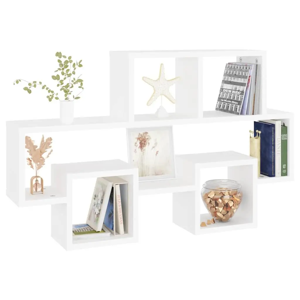 Car-Shaped Wall Shelf White Engineered Wood 82 x 15 x 51 cm Storage Organiser Hanging Display Compartment