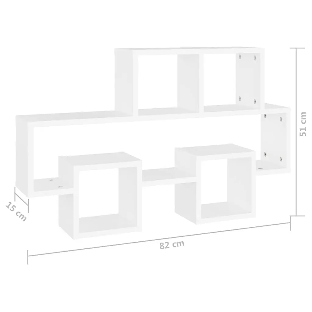 Car-Shaped Wall Shelf White Engineered Wood 82 x 15 x 51 cm Storage Organiser Hanging Display Compartment