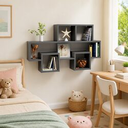 Grey Car-Shaped Wall Shelf for Stylish Storage
