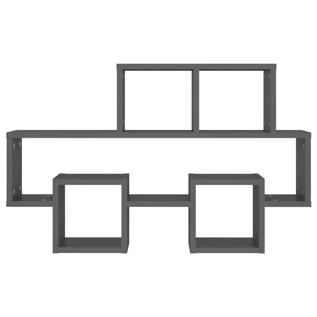 Car-Shaped Wall Shelf Grey Open Compartment Engineered Wood Hanging Storage Display Organiser