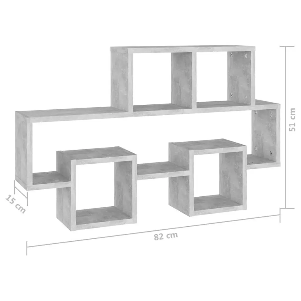Grey Engineered Wood Car Shaped Wall Shelf Storage Display Unit 82Lx15Wx51H cm