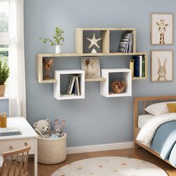 Charming Car-Shaped Wall Shelf in White Sonoma Oak