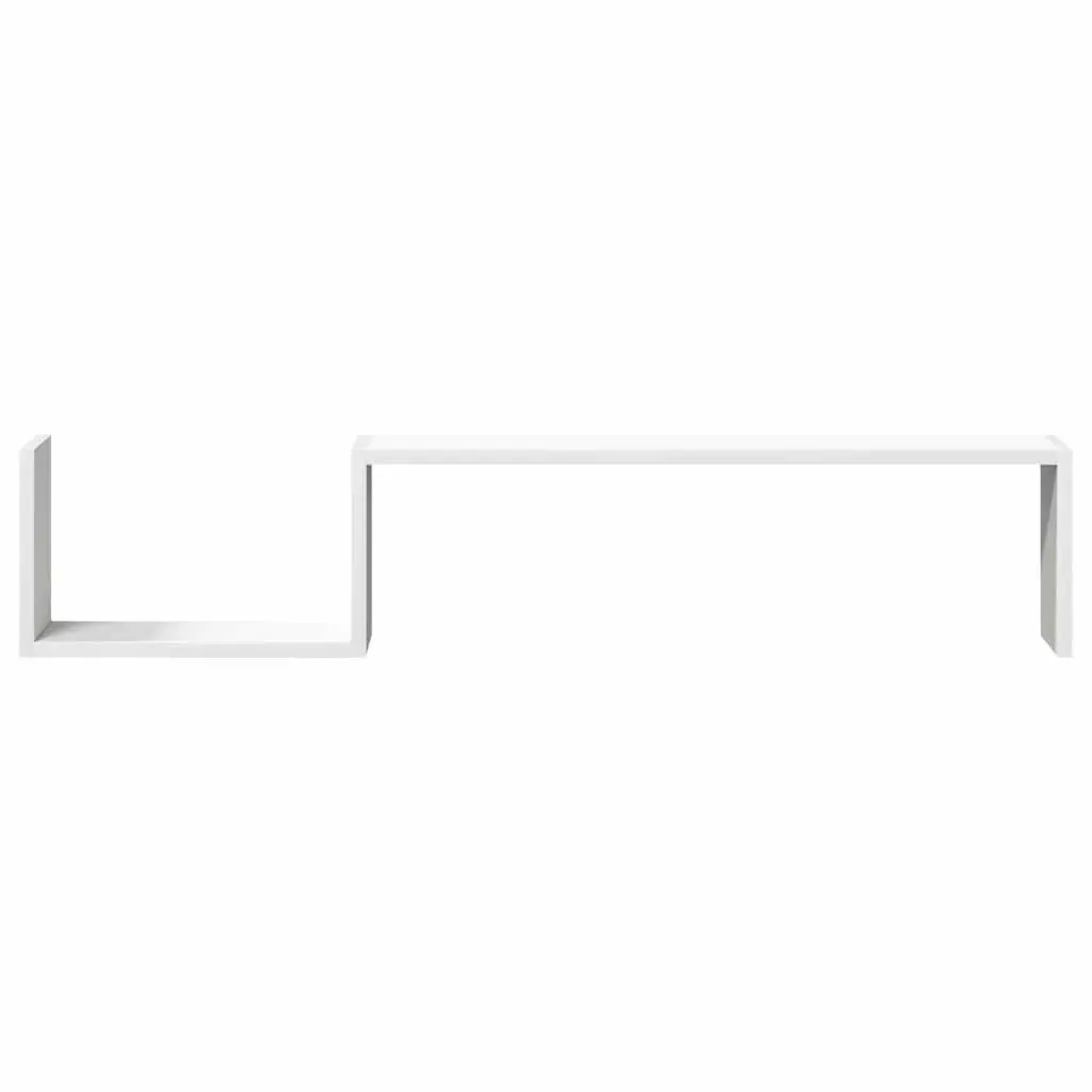 Wall Shelves White Floating Display Shelf 100 x 15 x 20 cm Engineered Wood 2 Pieces