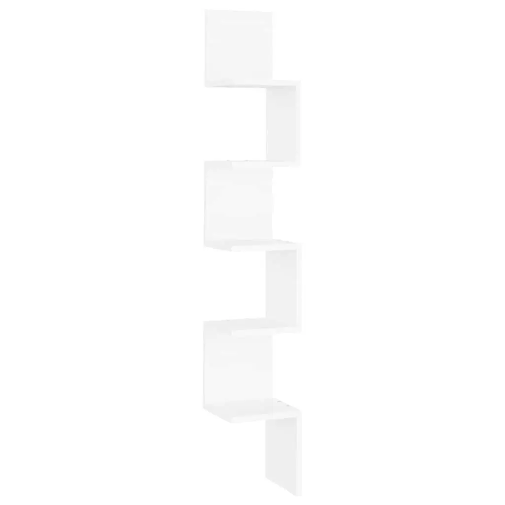 Wall Corner Shelf White 20 x 20 x 127.5 cm Engineered Wood