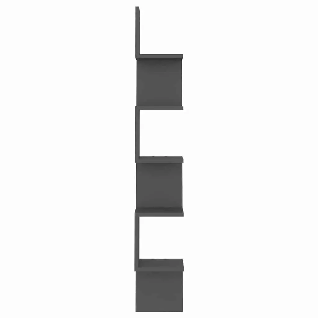 Wall Corner Shelf Grey Engineered Wood 20 x 20 x 127.5 cm Storage Display Unit