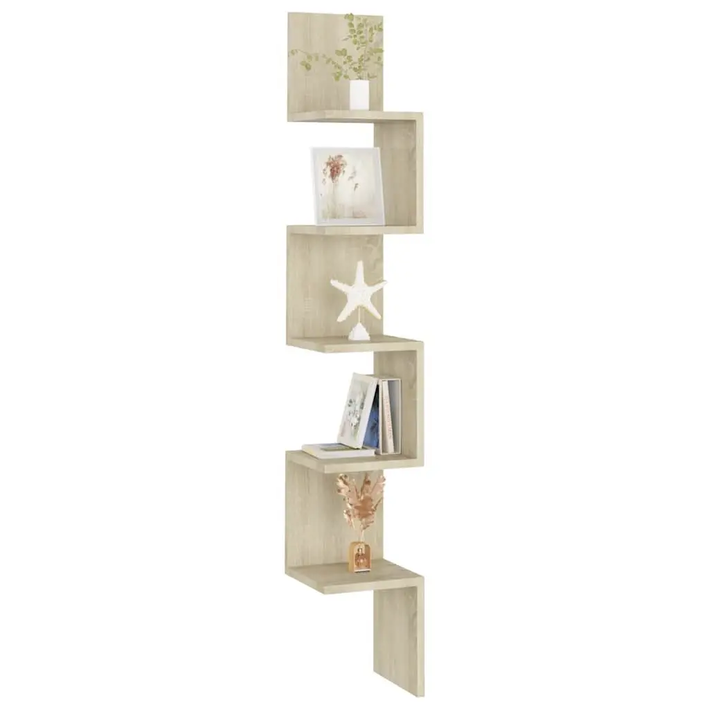 Corner Shelf Engineered Wood Brown 20x20x1275cm Storage Displays for Living Room