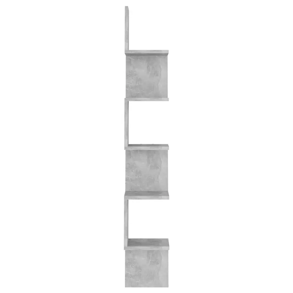Wall Corner Shelf Grey Engineered Wood 20 x 20 x 127.5 cm