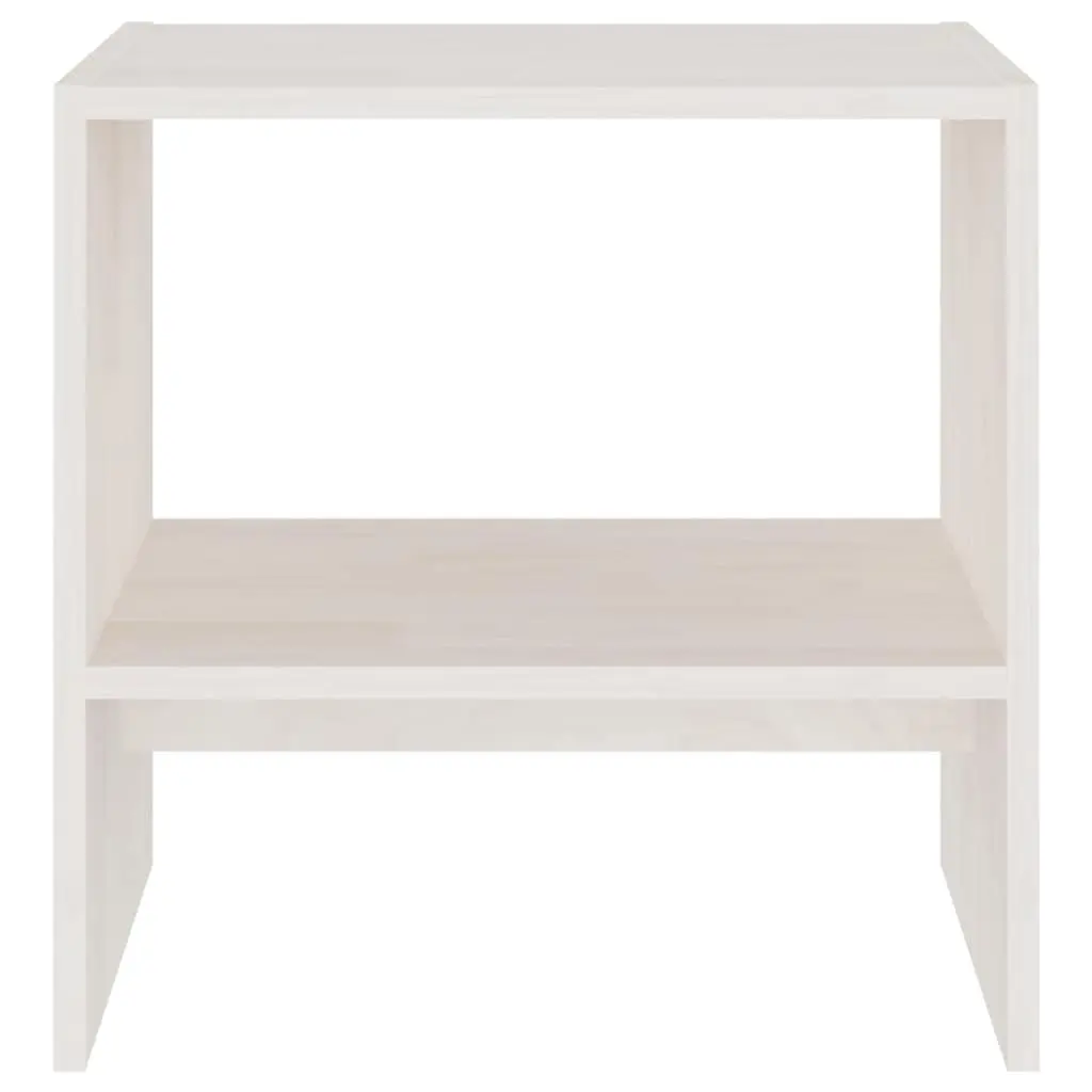 Bedside Cabinets White Solid Pinewood 40 x 30.5 x 40 cm Storage Nightstand 2 Piece