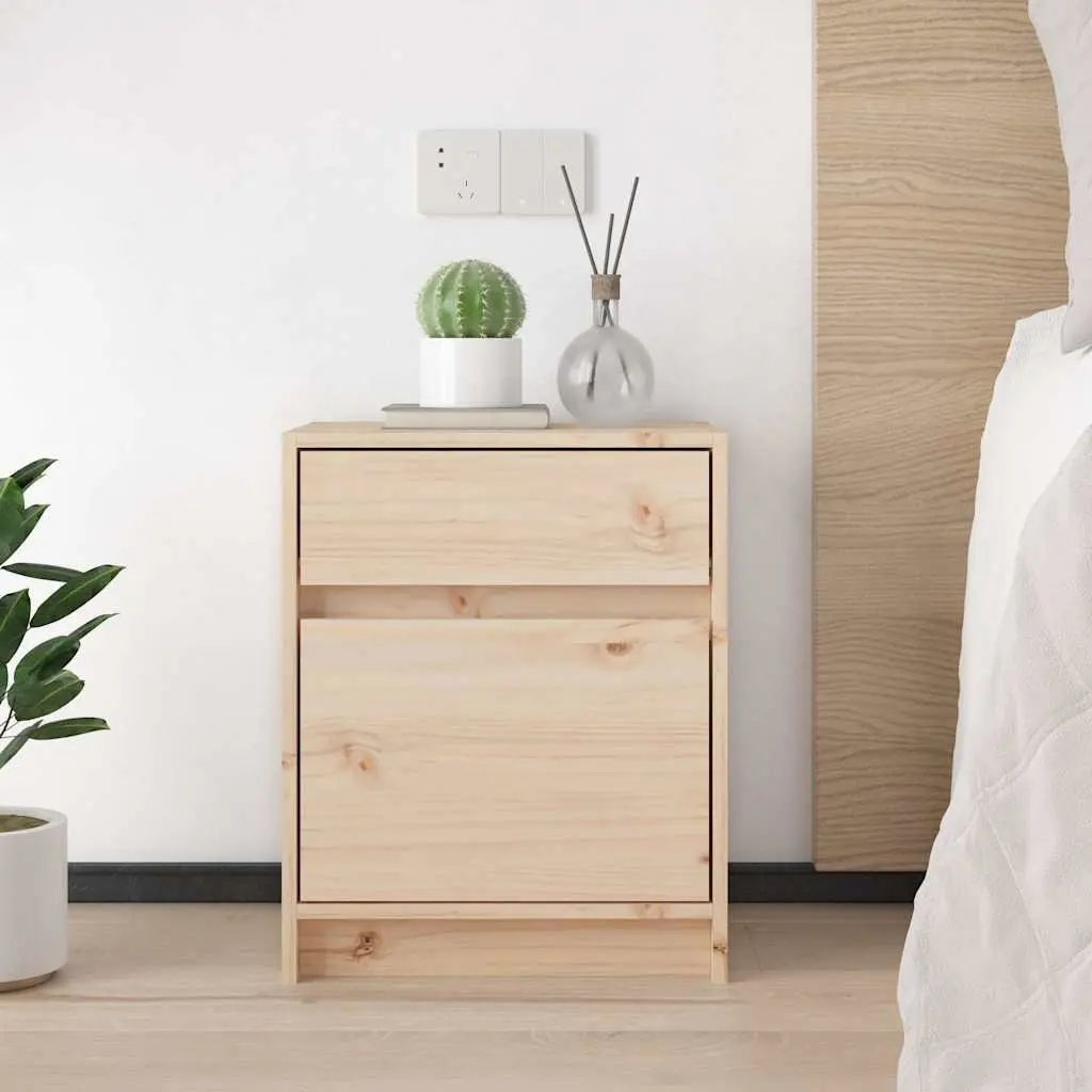 Solid Wood Bedside Cabinet 40x31x50cm in Brown