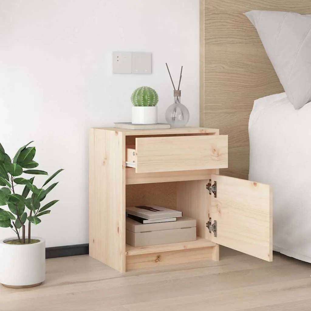 Solid Wood Bedside Cabinet 40x31x50cm in Brown