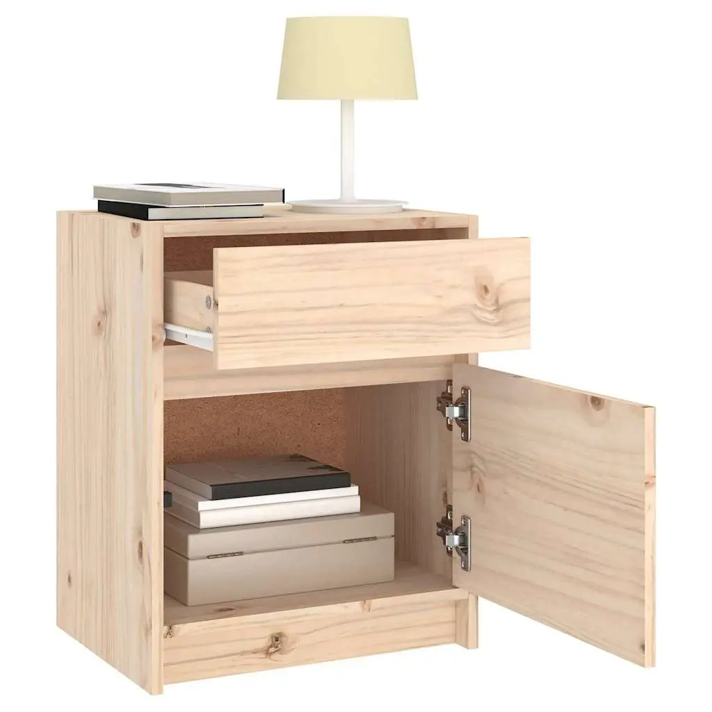 Solid Wood Bedside Cabinet 40x31x50cm in Brown