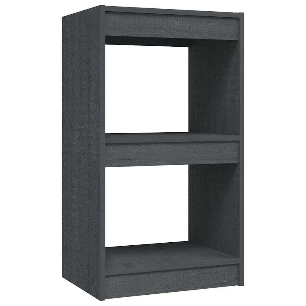 Book Cabinet Grey 40x30x71.5cm Solid Pinewood Shelf Storage Display Unit