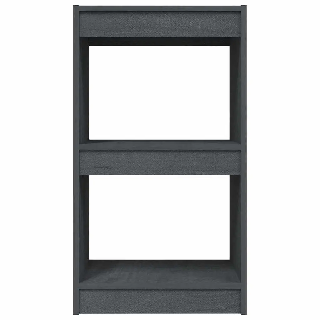 Book Cabinet Grey 40x30x71.5cm Solid Pinewood Shelf Storage Display Unit