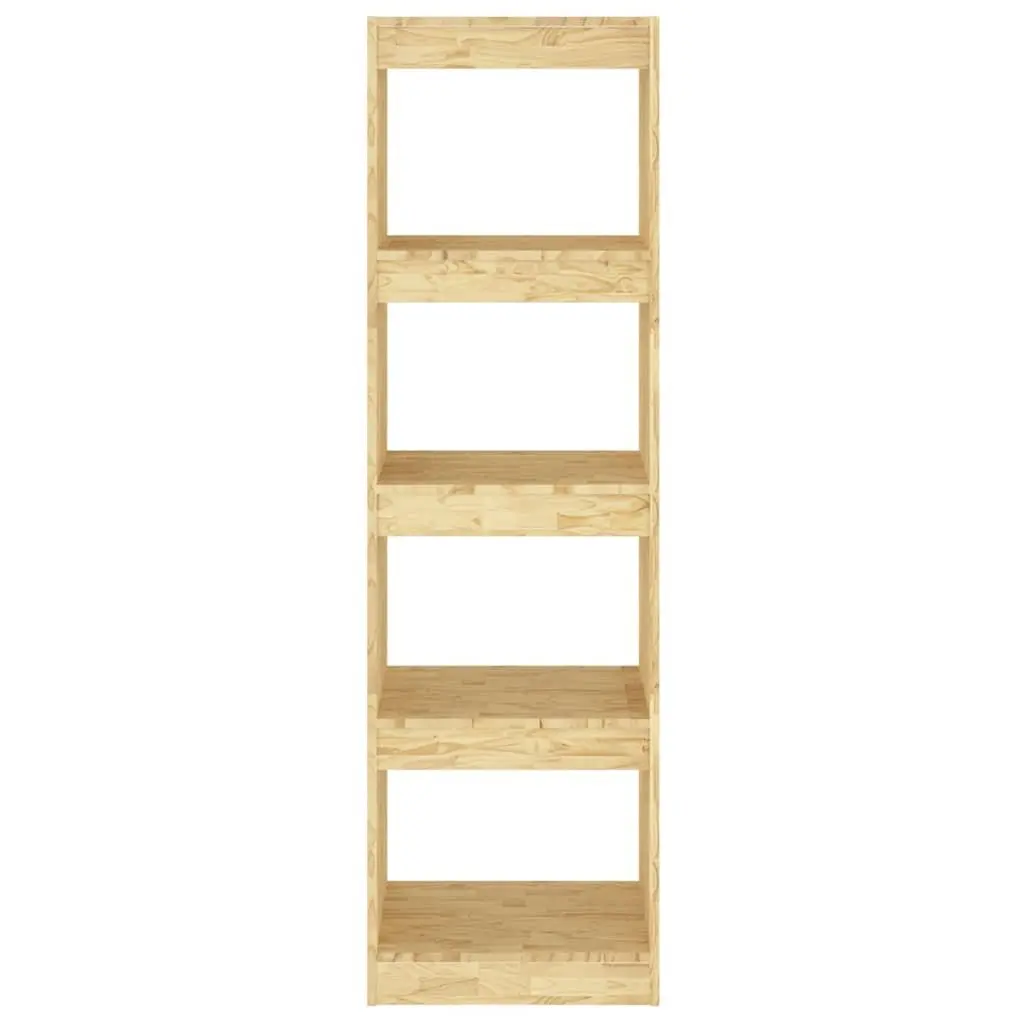 Wooden Book Cabinet Room Divider Storage Shelving Unit 4 Compartment Pinewood Brown