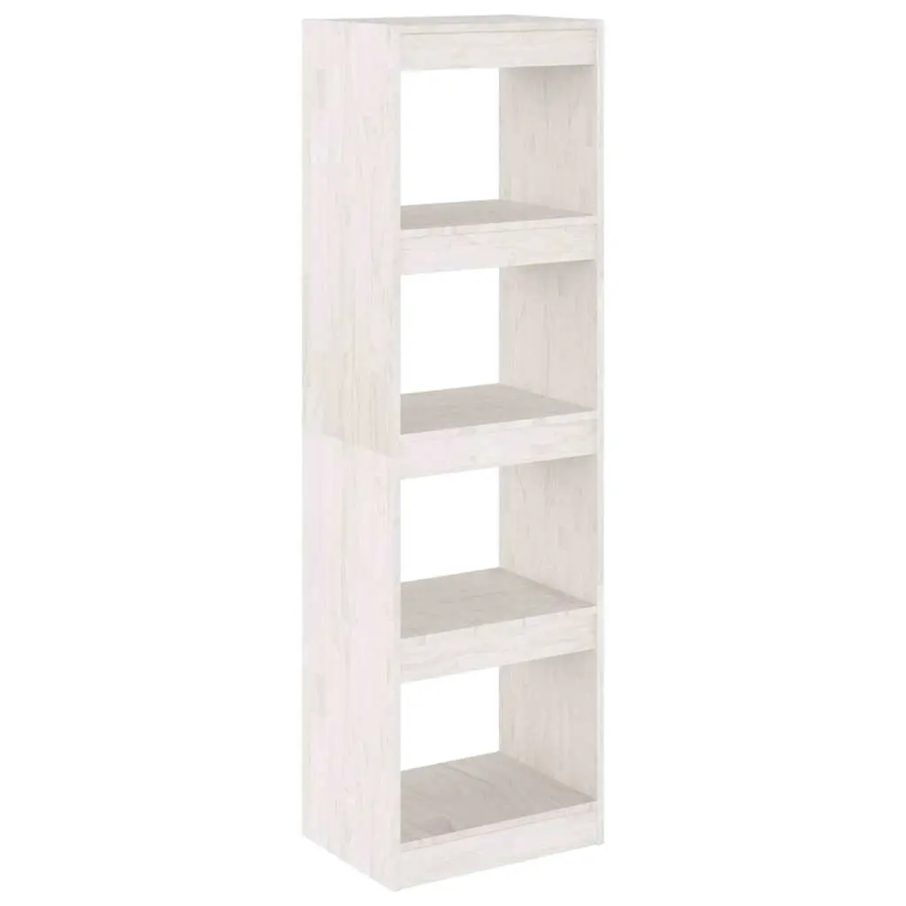 Pinewood Book Cabinet Room Divider White 40x30x135.5 cm Storage Unit