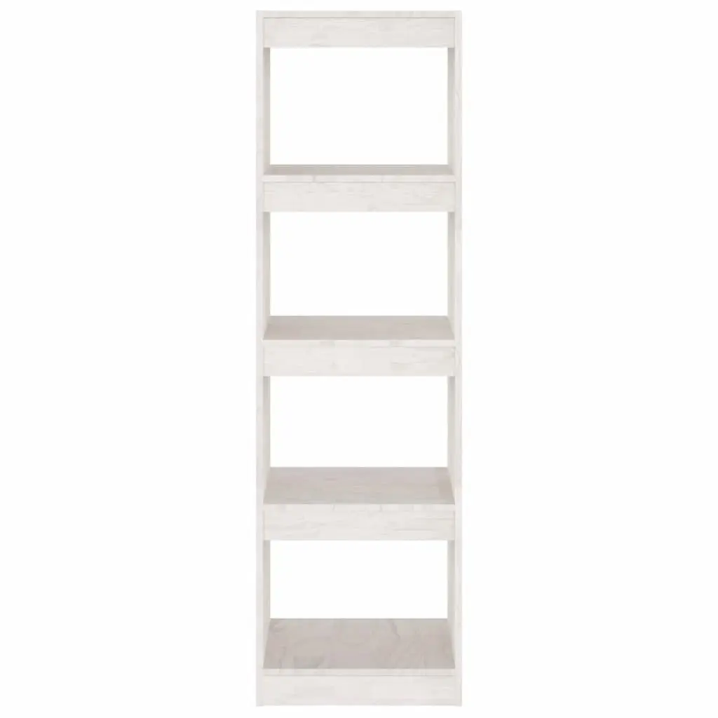 Pinewood Book Cabinet Room Divider White 40x30x135.5 cm Storage Unit