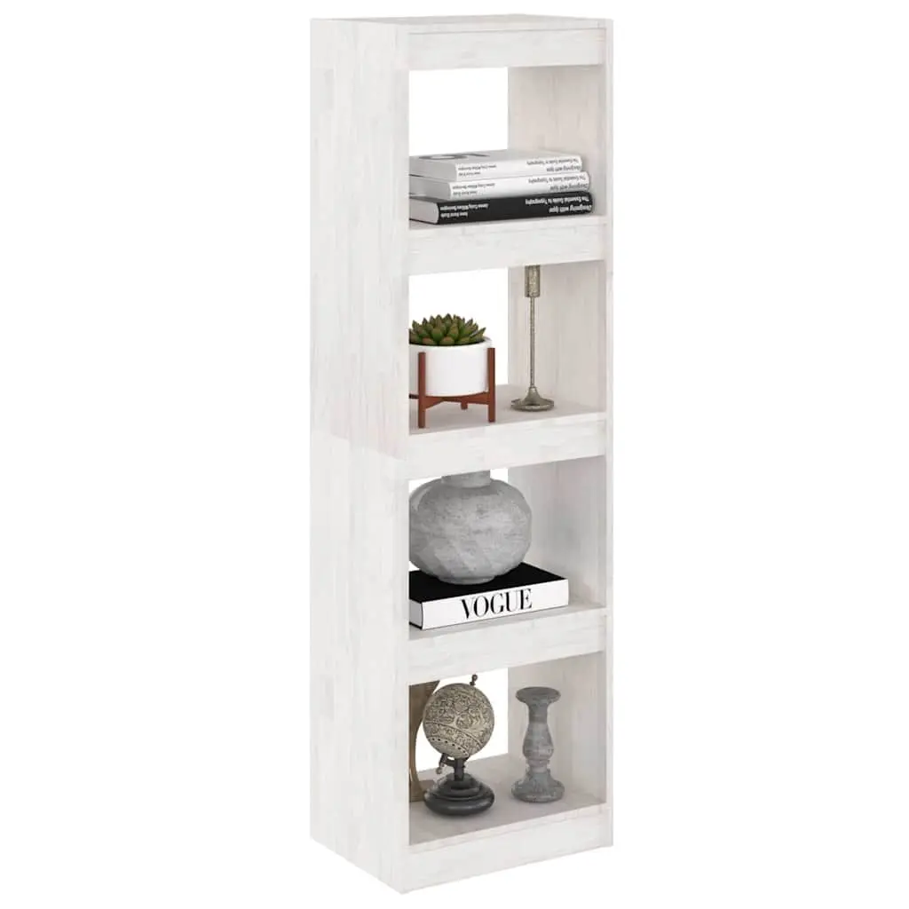 Pinewood Book Cabinet Room Divider White 40x30x135.5 cm Storage Unit